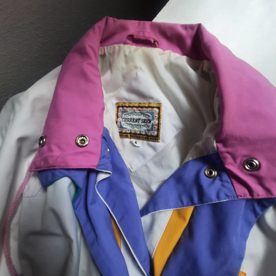 Vintage 80s 90s Color Block Jacket Made in Russia CURRENT SEEN Womens Small - Image 2 of 4