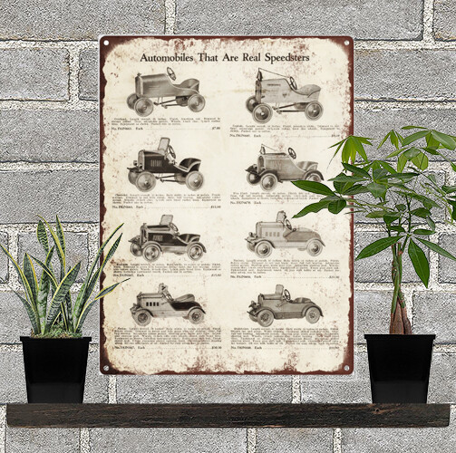 1933 American Pedal Car Hudson Studebaker Man cave Metal Sign Repro 9x12