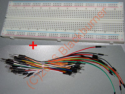 1-2 MB102 830 Kontakte Steckboard Steckbrett Breadboard + Jumper Wire Kabel Set