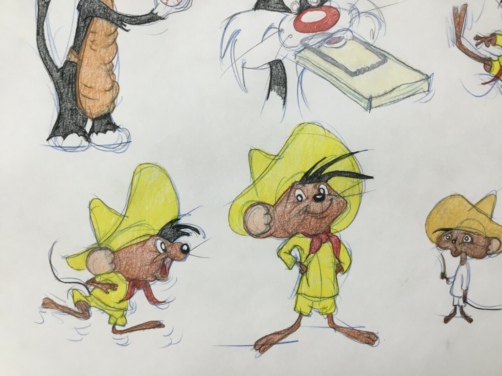 Speedy Gonzales original color model drawing by Virgil Ross