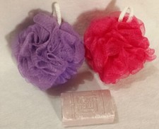 Bora Bora Cleansing Bar Liz Claiborne 5,5 oz saponetta rosa + lotto di 2 scrubbies