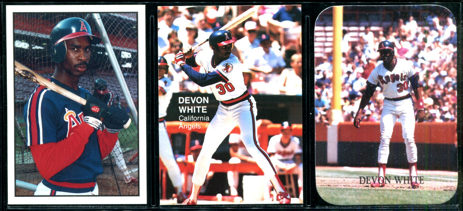 DEVON WHITE CALIFORNIA ANGELS 66 Broder Baseball Cards With 3 Different