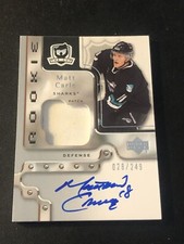 2006-07 Upper Deck The Cup /249 Matt Carle #153 RPA Rookie Patch Auto RC