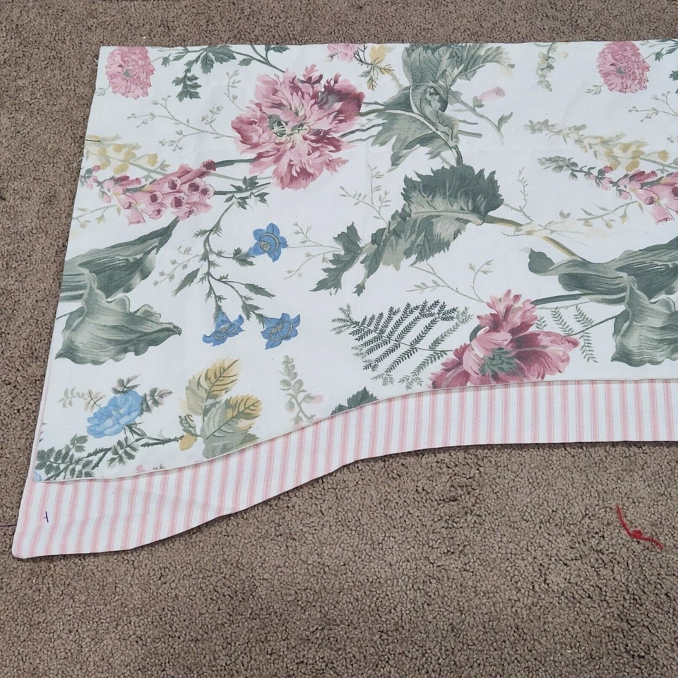 De Colección Cortinas Country Cocina 2 Niveles Cenefa Swag Floral Abierto Rosa Raya 82.5" Foto 4 de 4