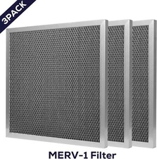 BASEAIRE 3 Pack MERV-1 Filter Replacement Set for AirWerx100X, AirWerx120X