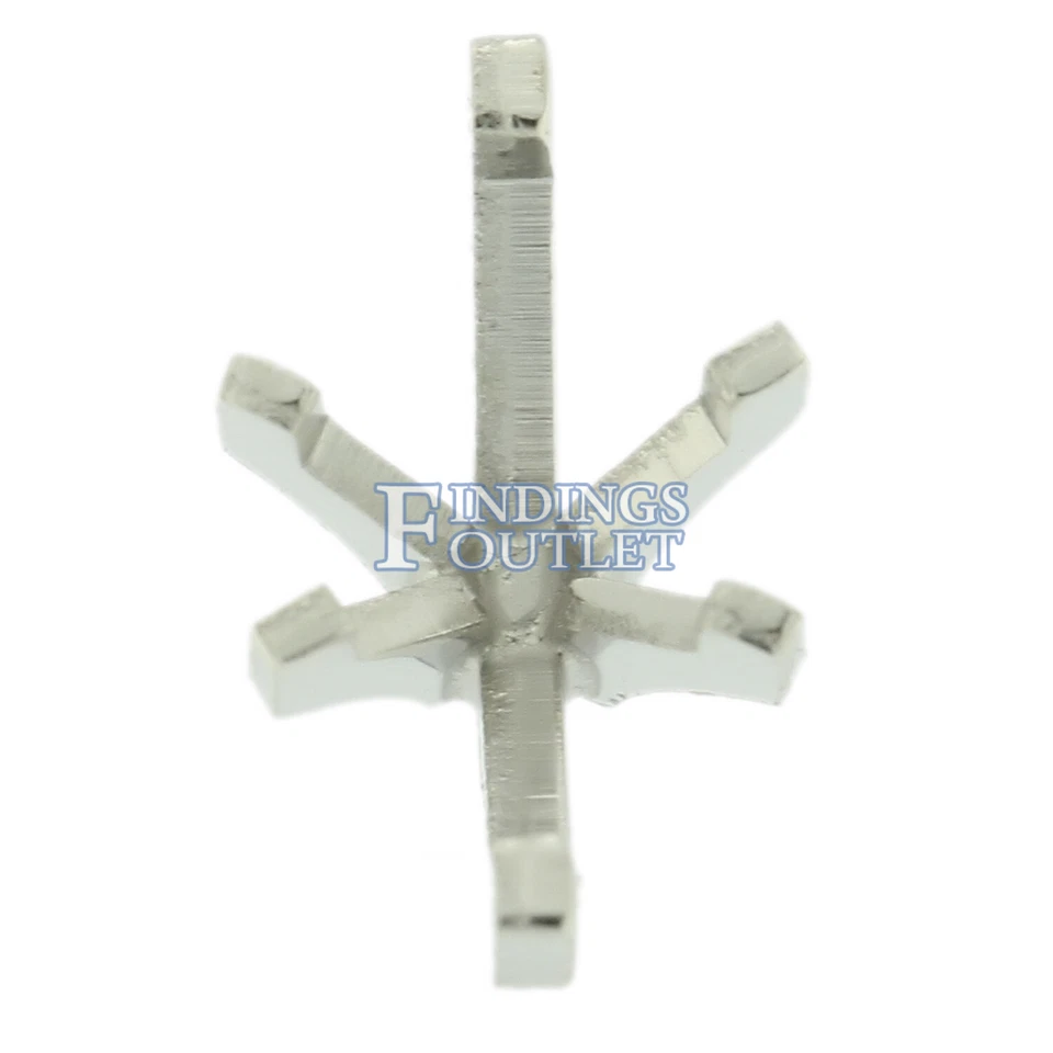 Ajuste de cabeza de clavija de 6 clavijas platino marquesa estilo estándar para piedra central EE. UU. Foto 2 de 4