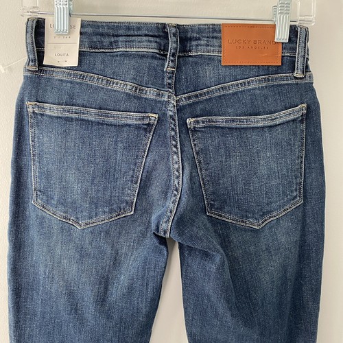 NWT Lucky Brand Women's Low Rise Skinny Lolita Blue Denim Jean Size 2 / 26 R - Foto 7 di 8
