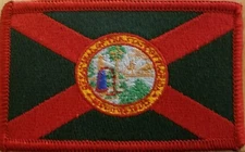 Florida State Flag Patch W/ Hook & Loop Fastener Green & Red Morale Tactical
