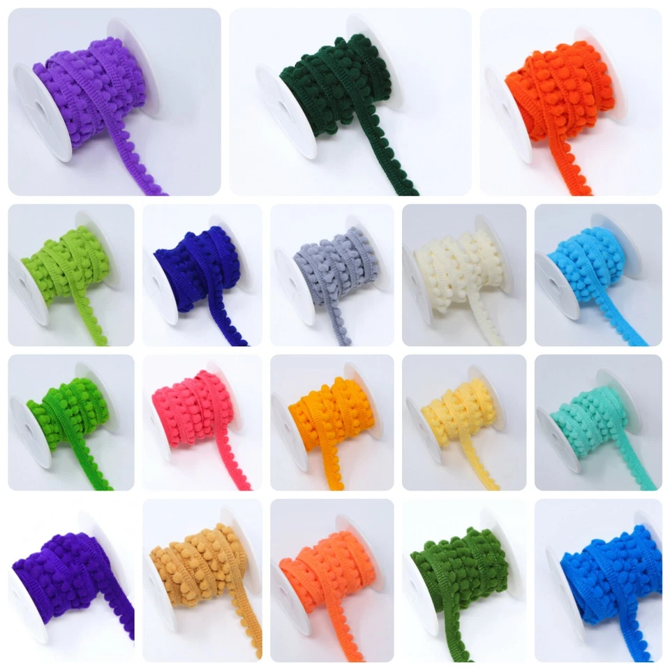 FCL Pom Pom 3M 5 MM Mini Pearl Trim Sewing Craft Bobble Fringe Pompom