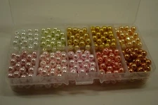 Glass Pearl Bead kit with plastic Storage container, 600 pc  Mixed Color, 6mm
