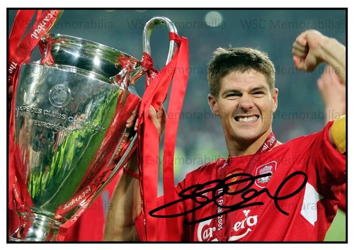11275. Steven Gerrard Signed Pictures A4 Prints Liverpool Rangers Villa England