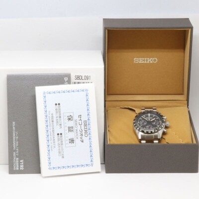 SEIKO PROSPEX SPEEDTIMER Solar Chronograph Uhr schwarzes Zifferblatt Herren S...