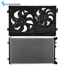 Radiator & Cooling Fan Assembly Kit For 1999 00 01 02 03 04-2006 Volkswagen Golf