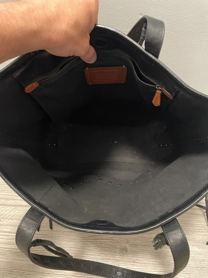 Bolso de Mano Coach X Chelsea Champlain RARO Rosa Tatuaje Remaches de Metal Marrón Negro Foto 4 de 4