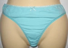 MOVIE STAR - NEW - XL - BLUE  - COTTON STRETCH THONG PANTY 