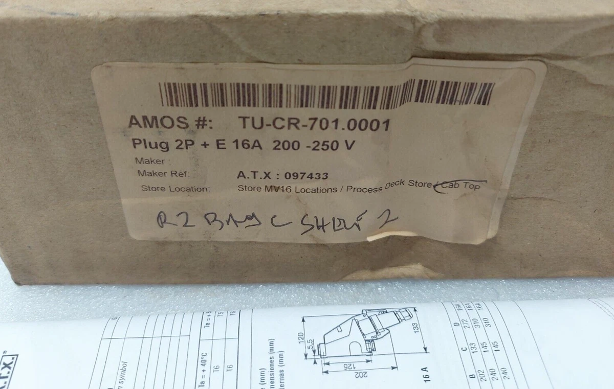 Appleton PCX Plug 16A 2P+T 200/250V AC PRE316PB (097433) | eBay