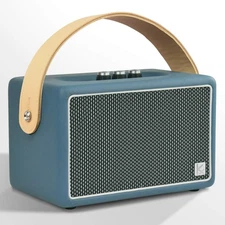 Vintage Bluetooth Speakers, KONEX 40W Leather Portable Wireless Speaker, Blue...