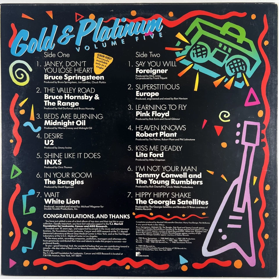 Various “Gold & Platinum Volume Five” LP/Realm Records (NM) 1989 U2 Europe Bruce - Imagem 2 de 4