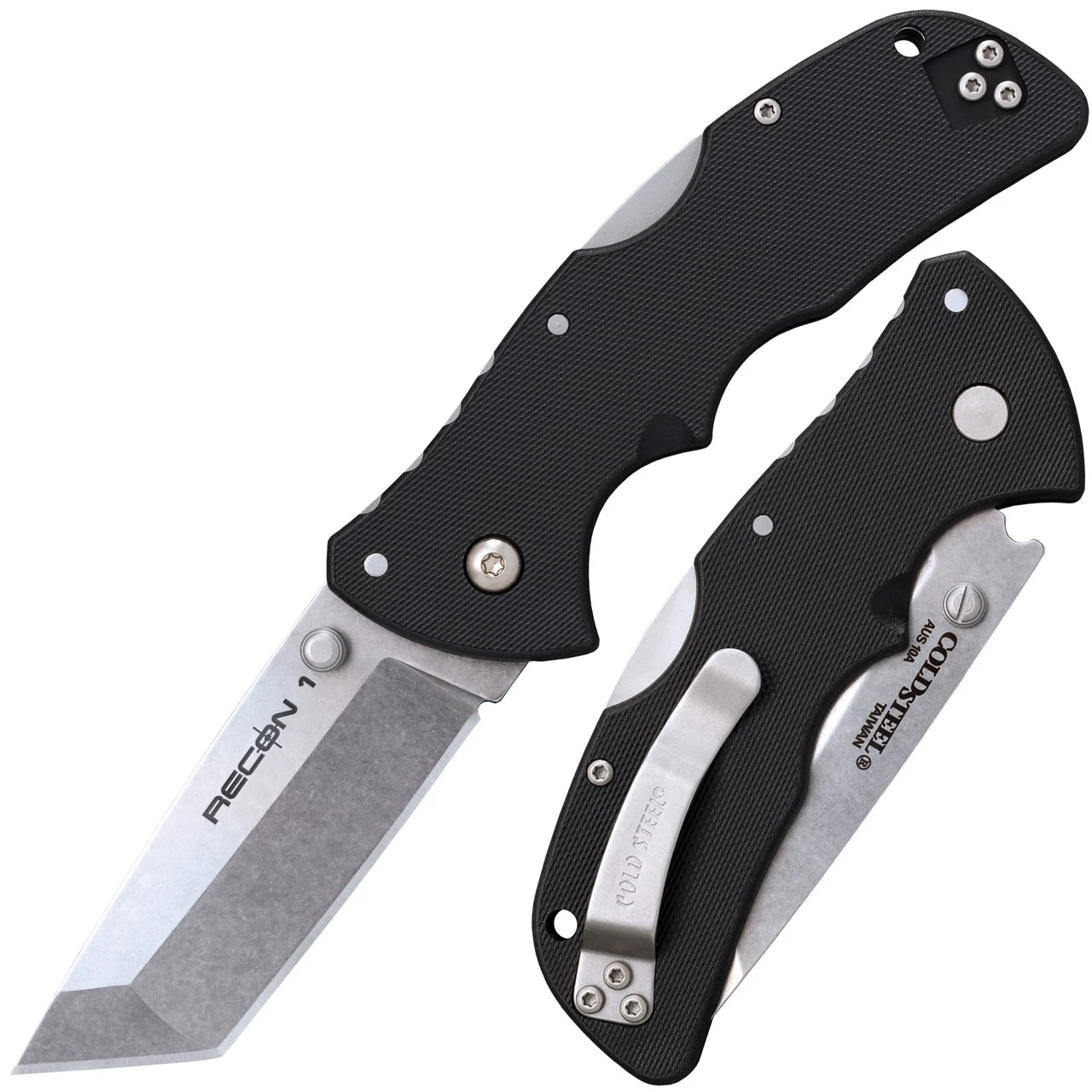 Cold Steel Knives Mini Recon 1 Lockback 27BAT AUS10A Stainless Steel Tanto Point