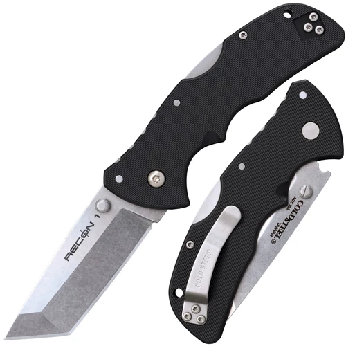 Cold Steel Knives Mini Recon 1 Lockback 27BAT AUS10A Stainless Steel Tanto Point