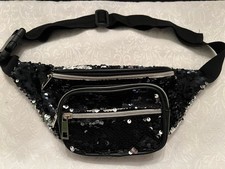 Women Sequins Double sided Colors Shiny Fashion Fanny Pack Waist Belt Bag