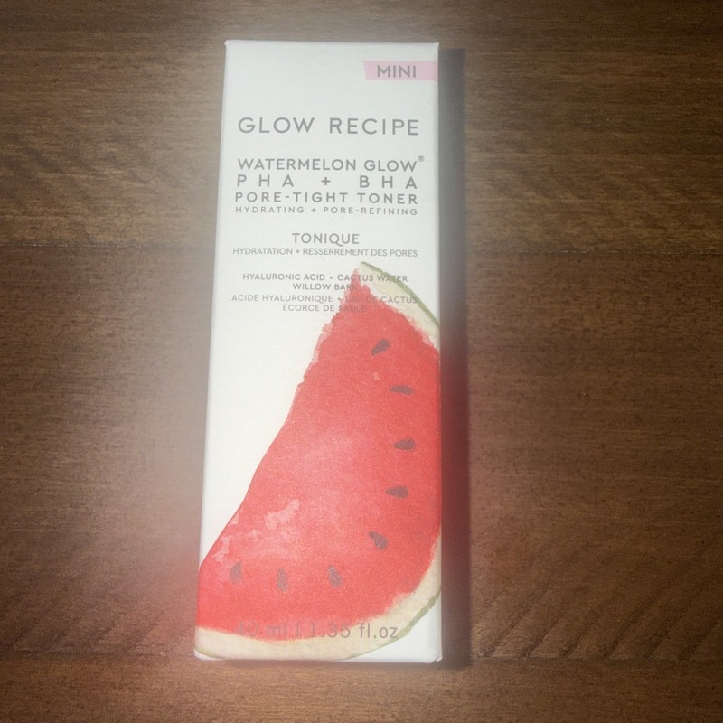 NIB Glow Recipe Mini Watermelon Glow PHA + BHA Pore Tight Toner 40ml / 1.35 oz