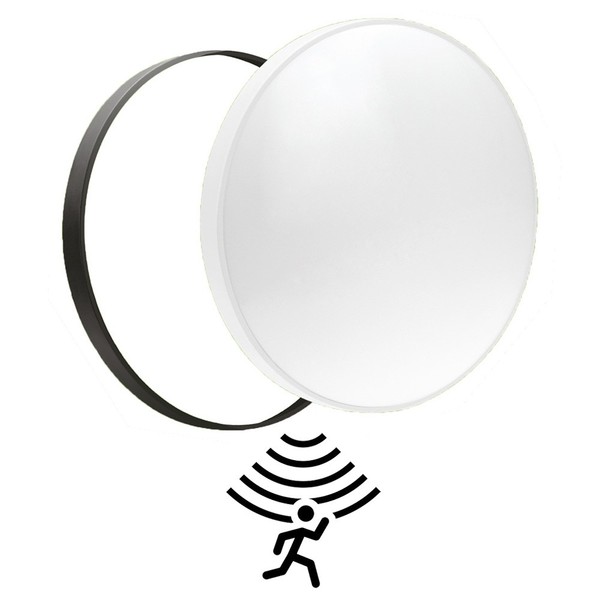 Led Wandlampe Deckenleuchte Ø25Cm Feuchtraum IP54 18W Kaltweiß Bewegungsmelder-image