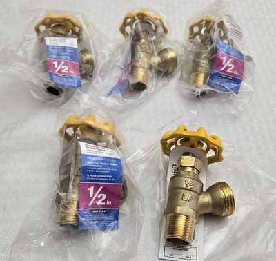 Outdoor Faucet Valve with 1/2 Inch Brass MNPT Lot Of 5 Boiler Valve