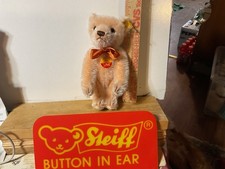 Steiff Mohair Teddy Bear color is cream with brown eyes from the 1980  s 0211/15