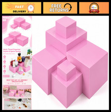 6 Pack Acrylic Display Risers - Cube Stands for Jewelry, Candy, Decor - 3 to 8 I