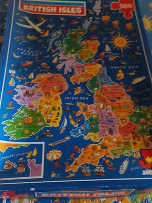 PICTURE MAP PUZZLE OF THE BRITISH ISLES 500 Teile, JR Jigsaw company Handley Pr