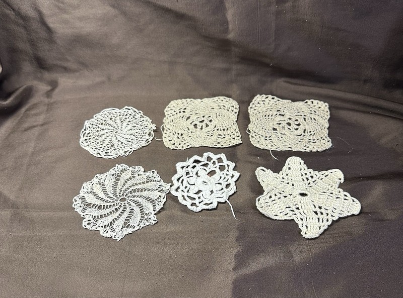 Crocheted Doilies Coasters 3 1/2 Inches Variety (6) Vintage Cottagecore