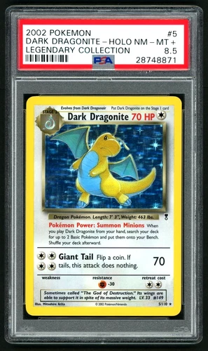 POKEMON DARK DRAGONITE 2002 LEGENDARY COLLECTION #5 HOLO PSA 8.5 *POP 10*