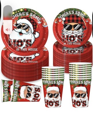 There s Some Ho s In This House Party Paper Plates Cups For 25 Christmas