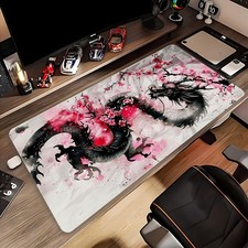 40 90cm Large Pink Dragon Landscape Mouse Pad 23.6 x 13.7 inches - Durable Non-S