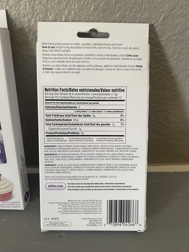 Wilton Purple Posey Royal Icing Decorations, 12 count for cakes or cupcakes 2 pk - Image 3 of 4
