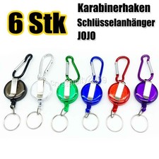 6x Einziehbar Schnalle Schl&uuml;sselanh&auml;nger Anti-Lost Schl&uuml;sselband Schl&uuml;sselrolle