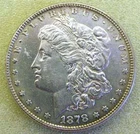 1878 P SILVER DOLLAR, 7/8 TAIL FEATHERS STRONG, LONG NOCK  , NICE EF/AU  VAM (?)