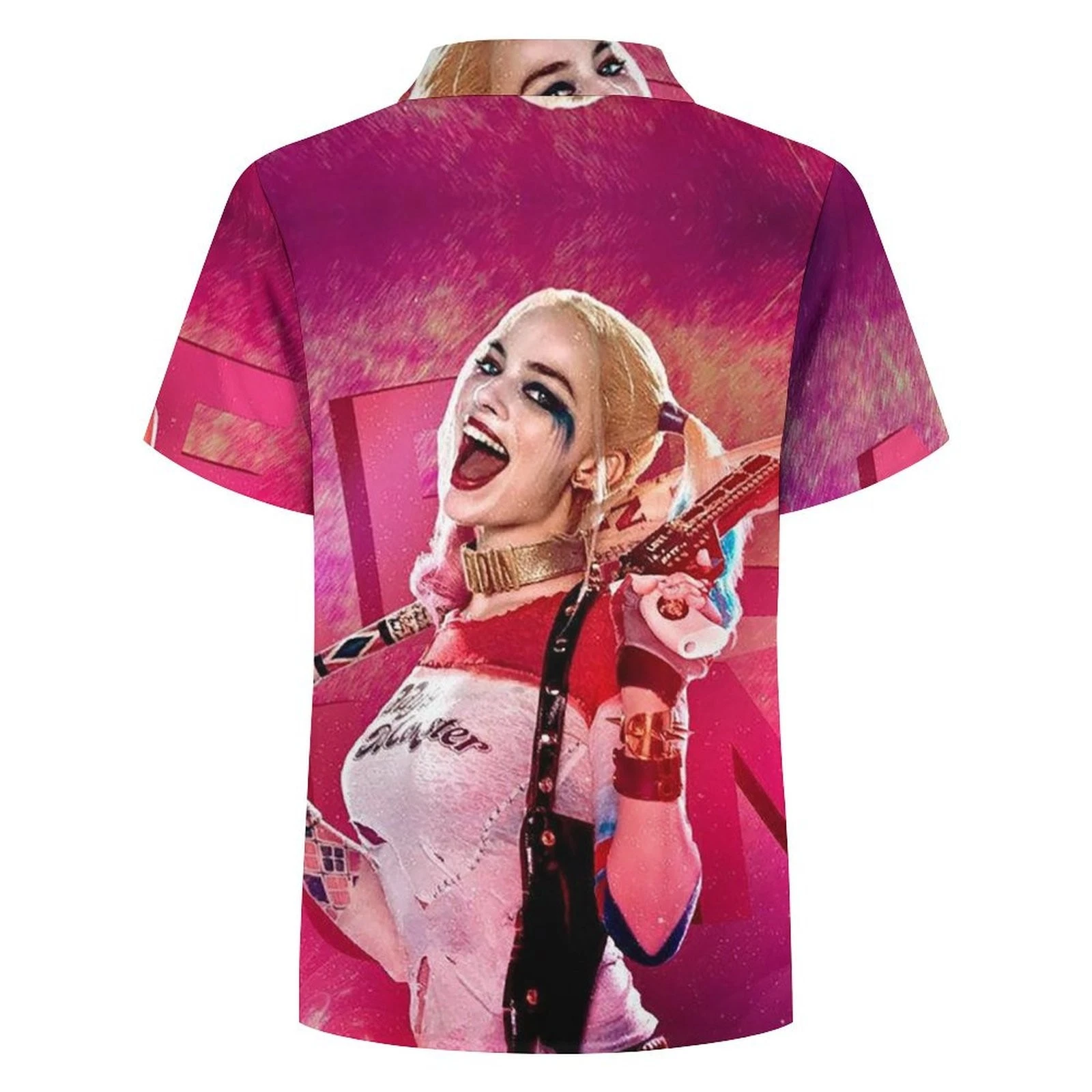 Harley Quinn Boy's Button Down Hawaiian Shirts DC Comics Hawaiian Shirt