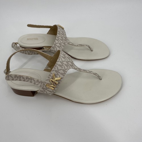 Michael Kors Sandalen beige und gold Logo Größe 11