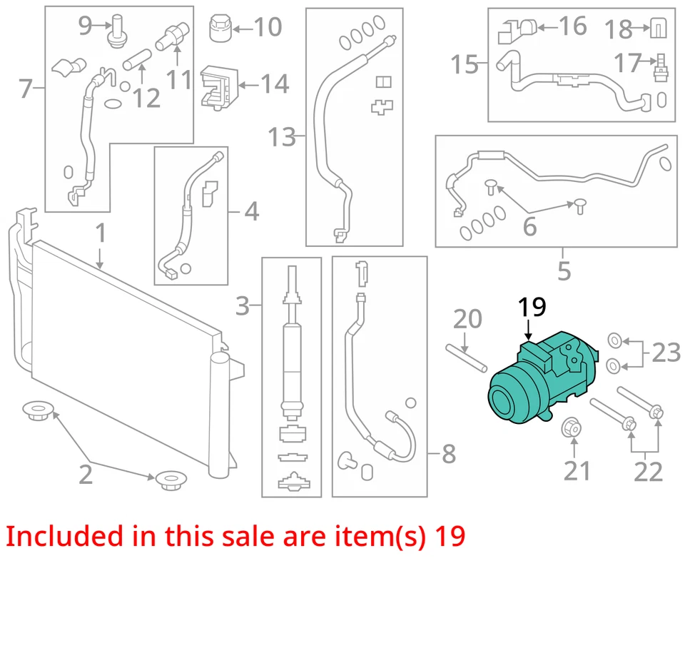 Ford Edge 2009 aire acondicionado aire acondicionado compresor de aire acondicionado OEM 145 k millas - LKQ428029979 Foto 4 de 4