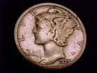 1925-D  Mercury Dime, Very Good to nearly Fine grade