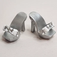 Rainbow Shadow High Natasha Zima Series 1 White & Silver Gem Heels Shoes