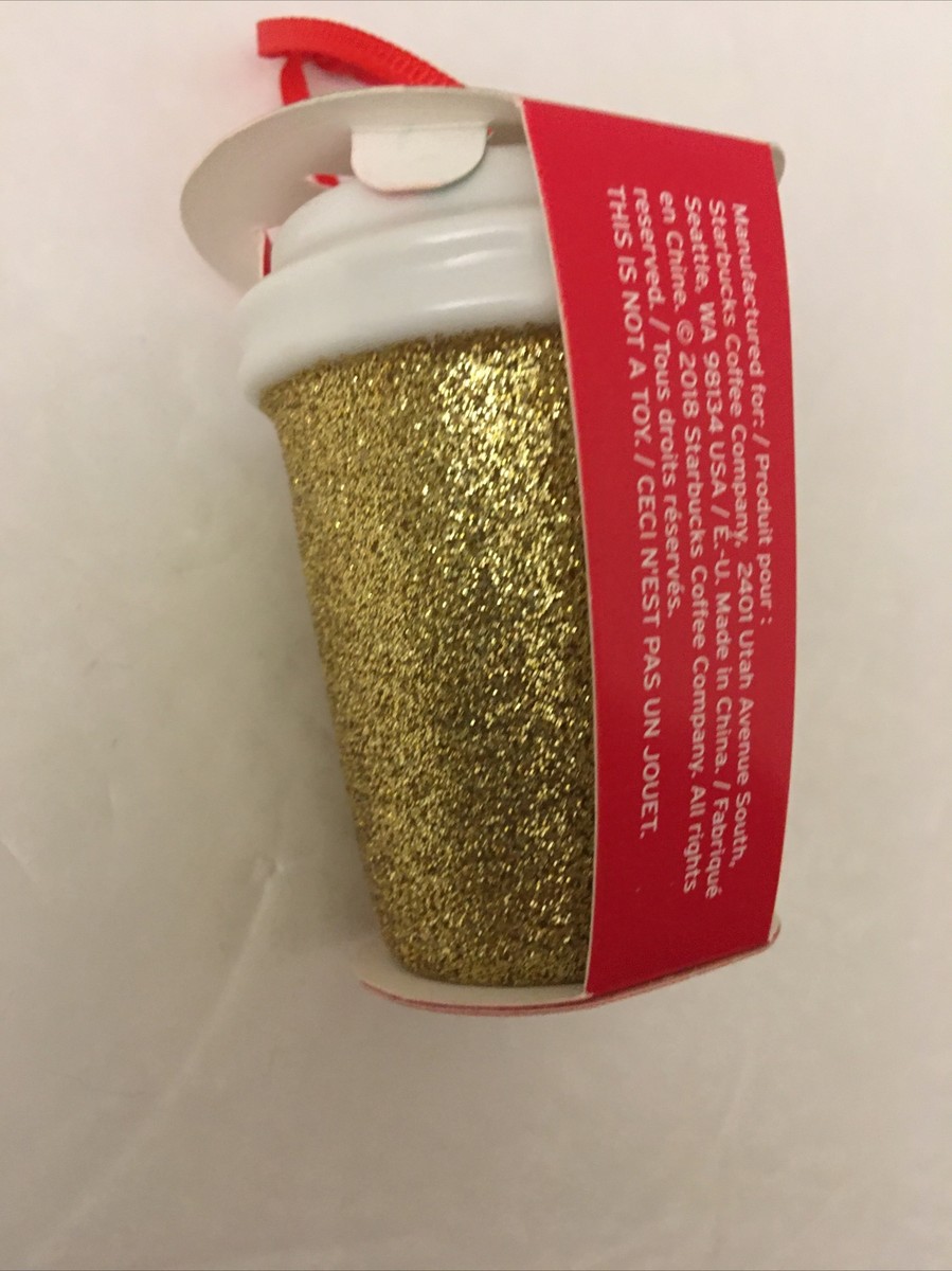 Starbucks 2018 Tazza Natalizia Albero Di Natale | Glitter Oro In Ceramica | Ornamento Per Albero, Edizione Limitata