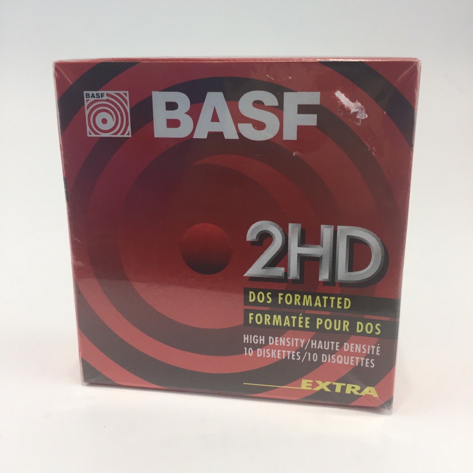 Sealed Box Of 10 BASF 2HD DOS Formatted Double Sided Diskettes High Density MIB