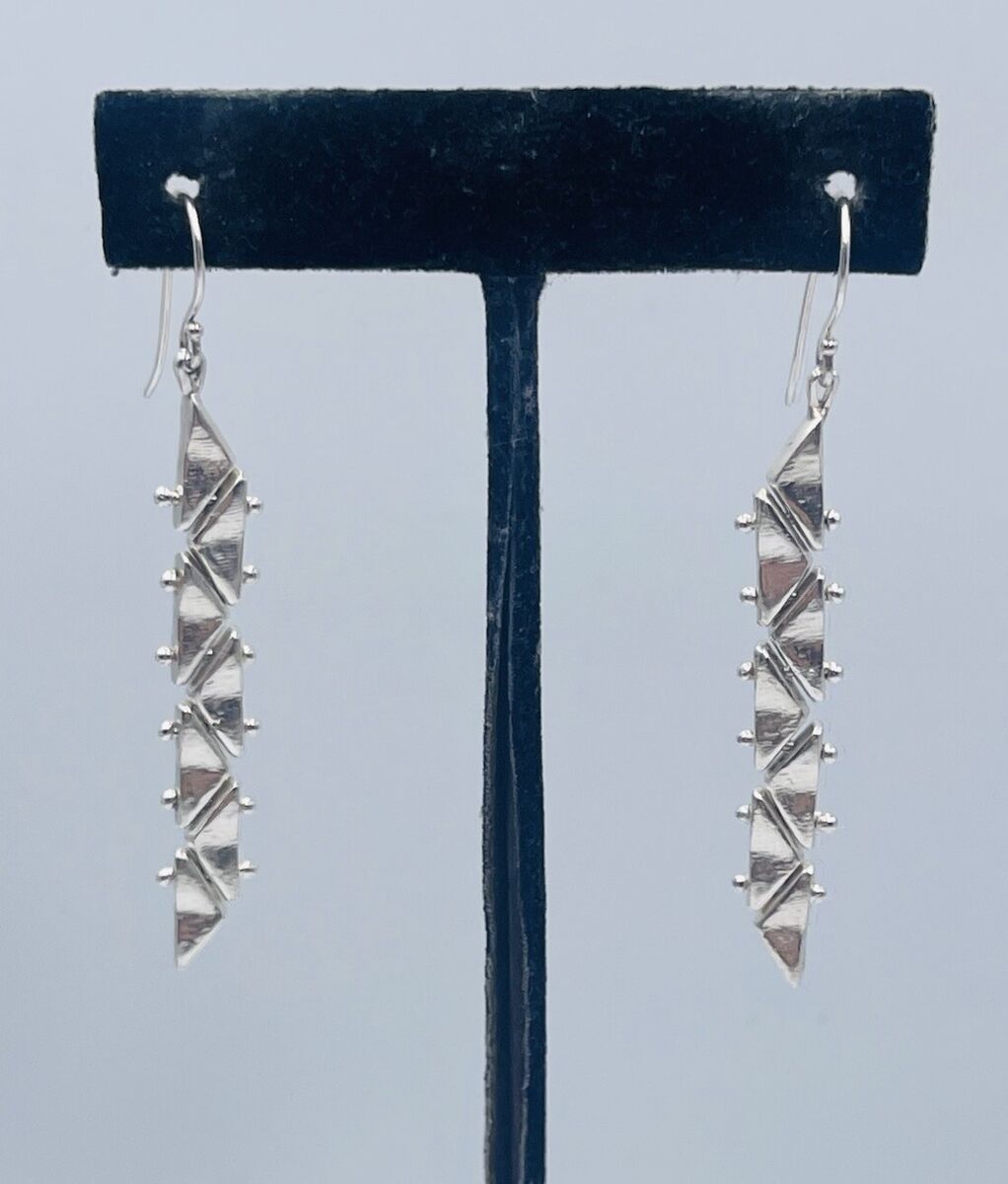 Sterling Silver Dangle Triangle Earrings Sterling Silver Dangle Triangle Earrings