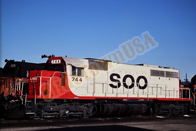 Vintage 1986 Train Slide 744 SOO Line Engine Pigs Eye MN X7C188