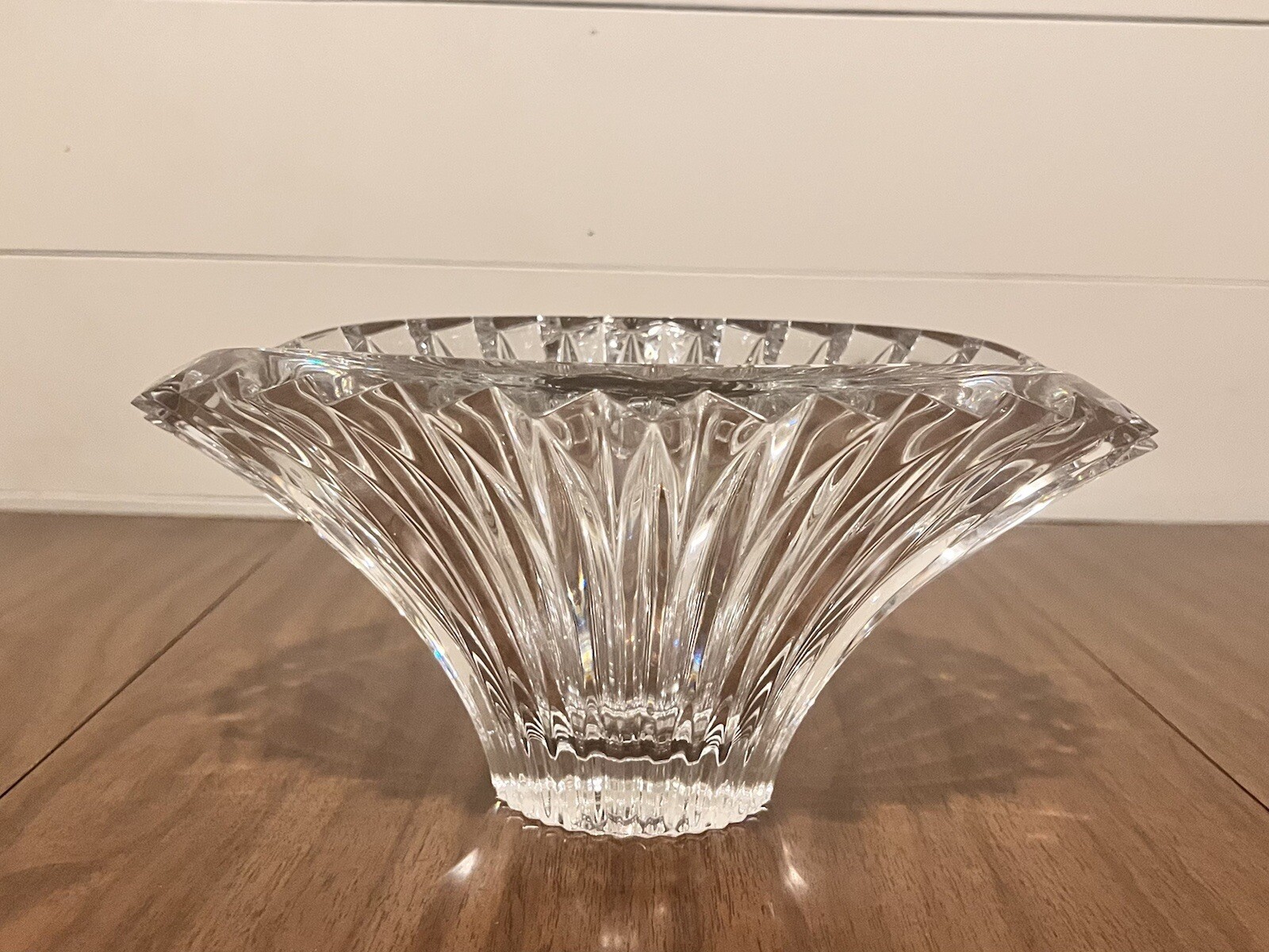 Mikasa Crystal Centerpiece Bowl Excelsior Flair Oval Fluted Slovenia