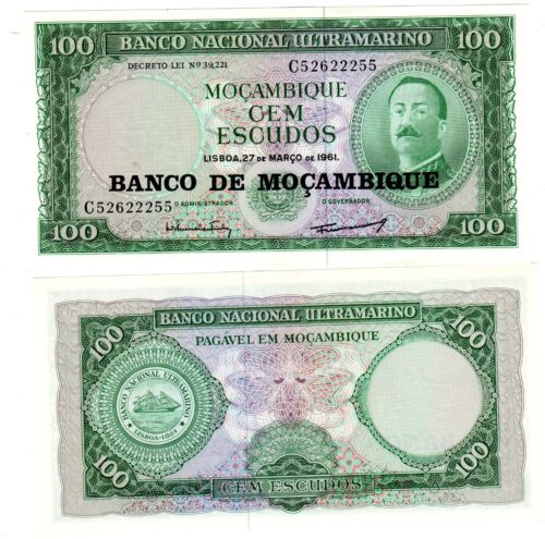 Mozambique ULTRAMARINO PORTUGAL Billet 100 ESCUDOS 1967 P117 LUNETTES NEUF UNC - Afbeelding 1 van 1