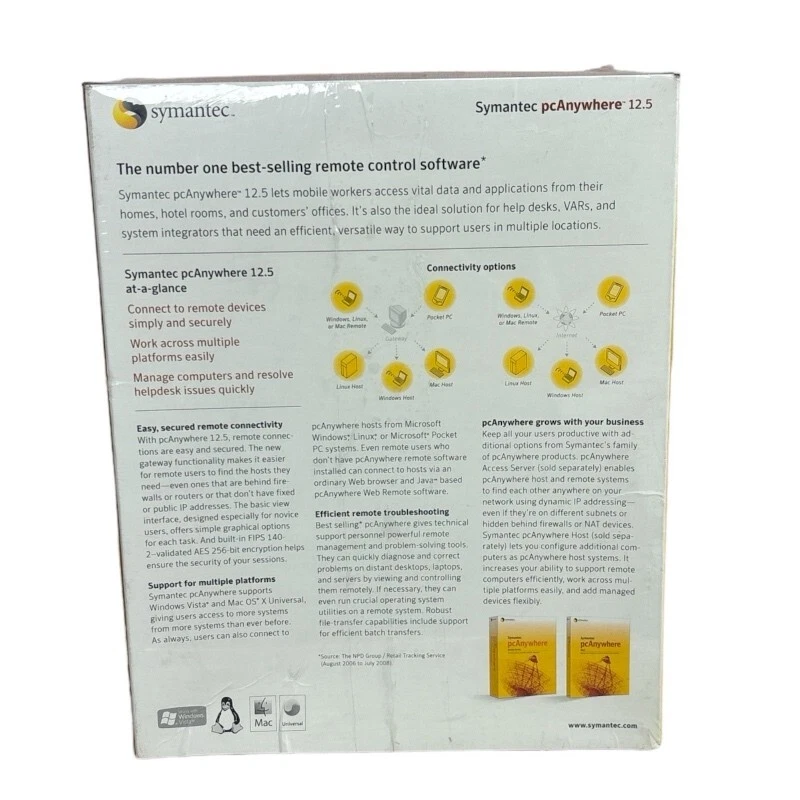 Symantec pcAnywhere 12.5 Number one remote control software (New) - Image 2 of 3